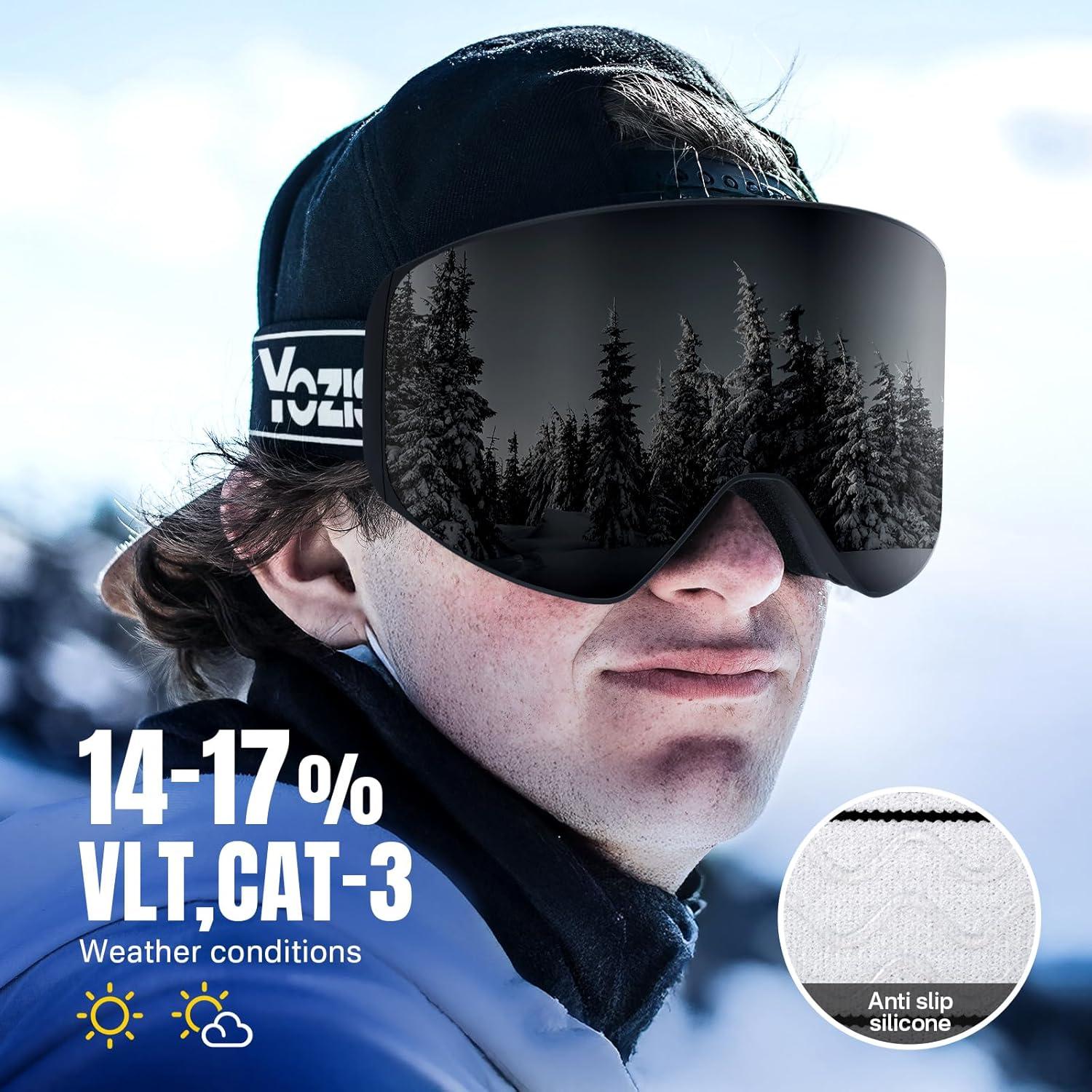 Gafas de Esquí YOZISS Yz-skigo Antivaho con Lentes Intercambiables