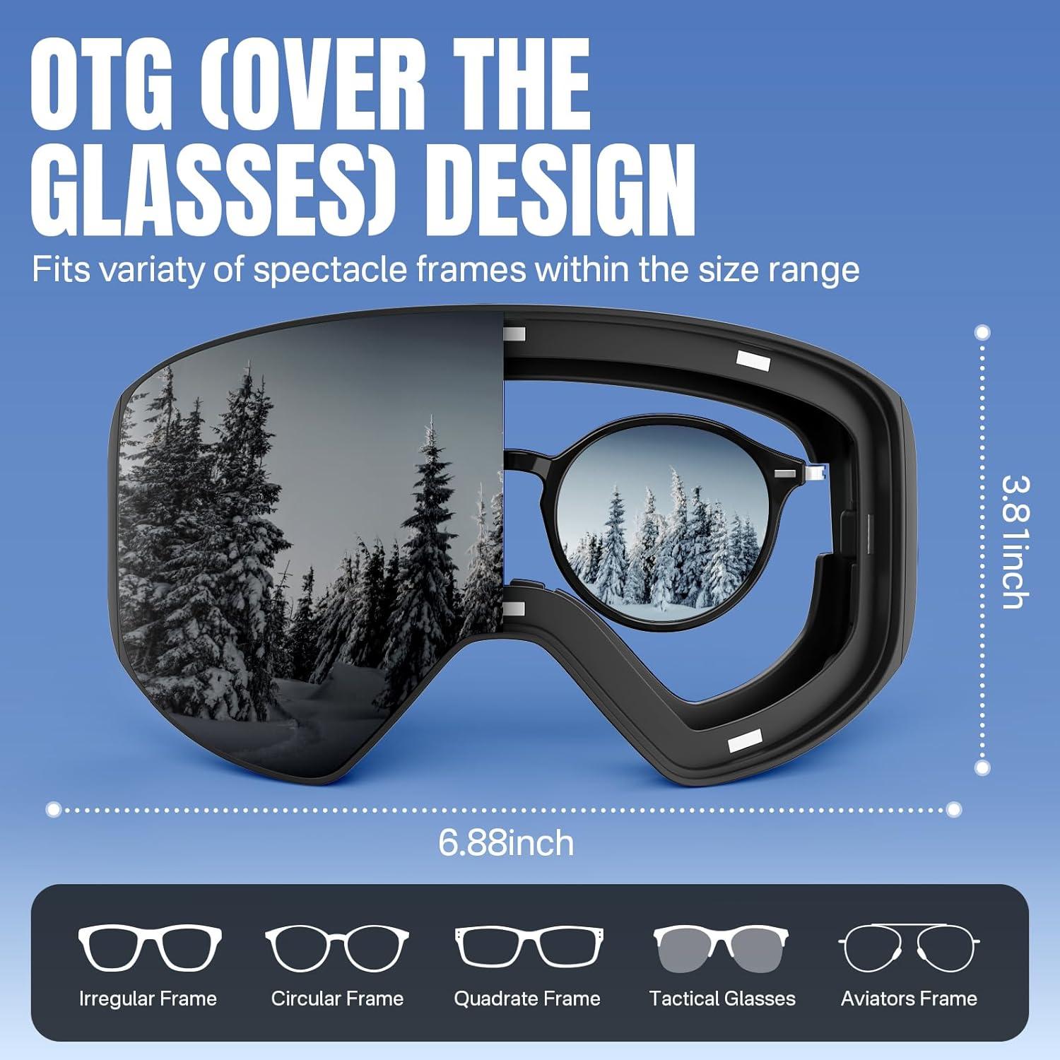 Gafas de Esquí YOZISS Yz-skigo Antivaho con Lentes Intercambiables