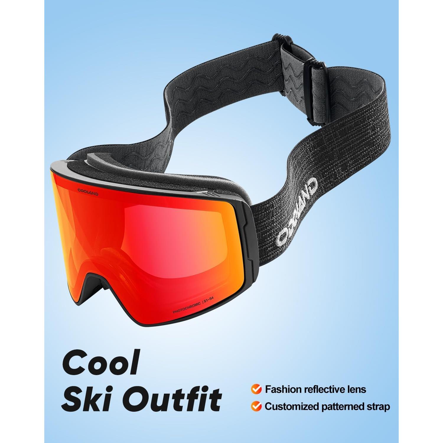 Gafas de Esquí Fotoquímicas Odoland Unisex con Correa Patrón