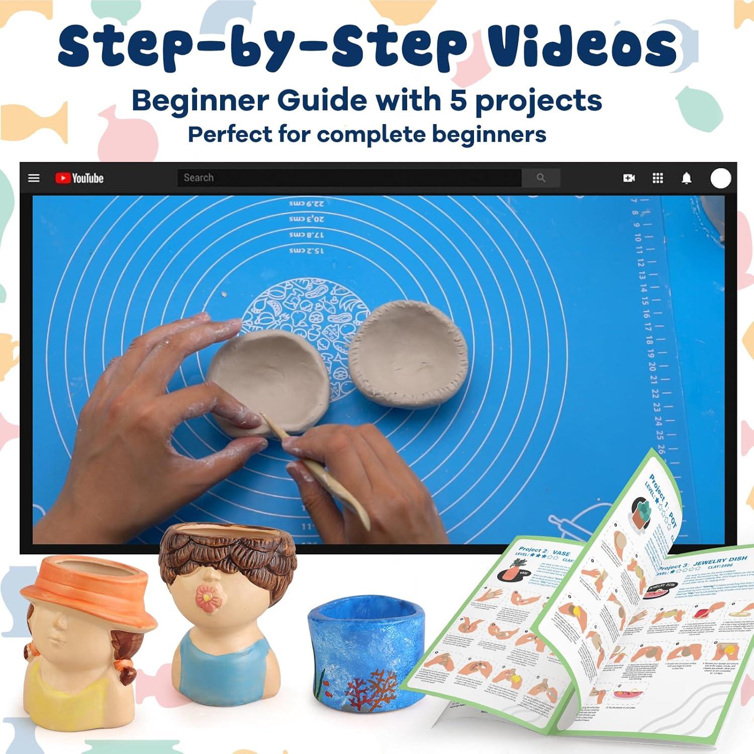 Kit de Cerámica HEJIN para Principiantes 1.5Kg con Herramientas