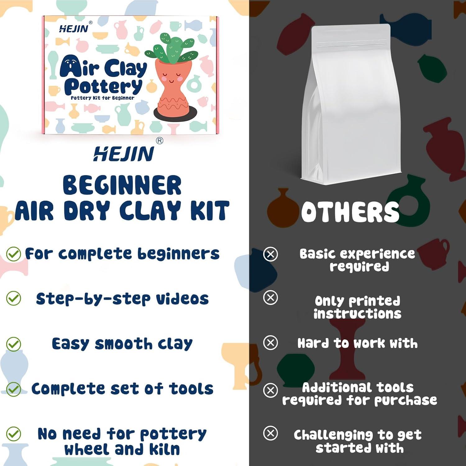 Kit de Cerámica HEJIN para Principiantes 1.5Kg con Herramientas