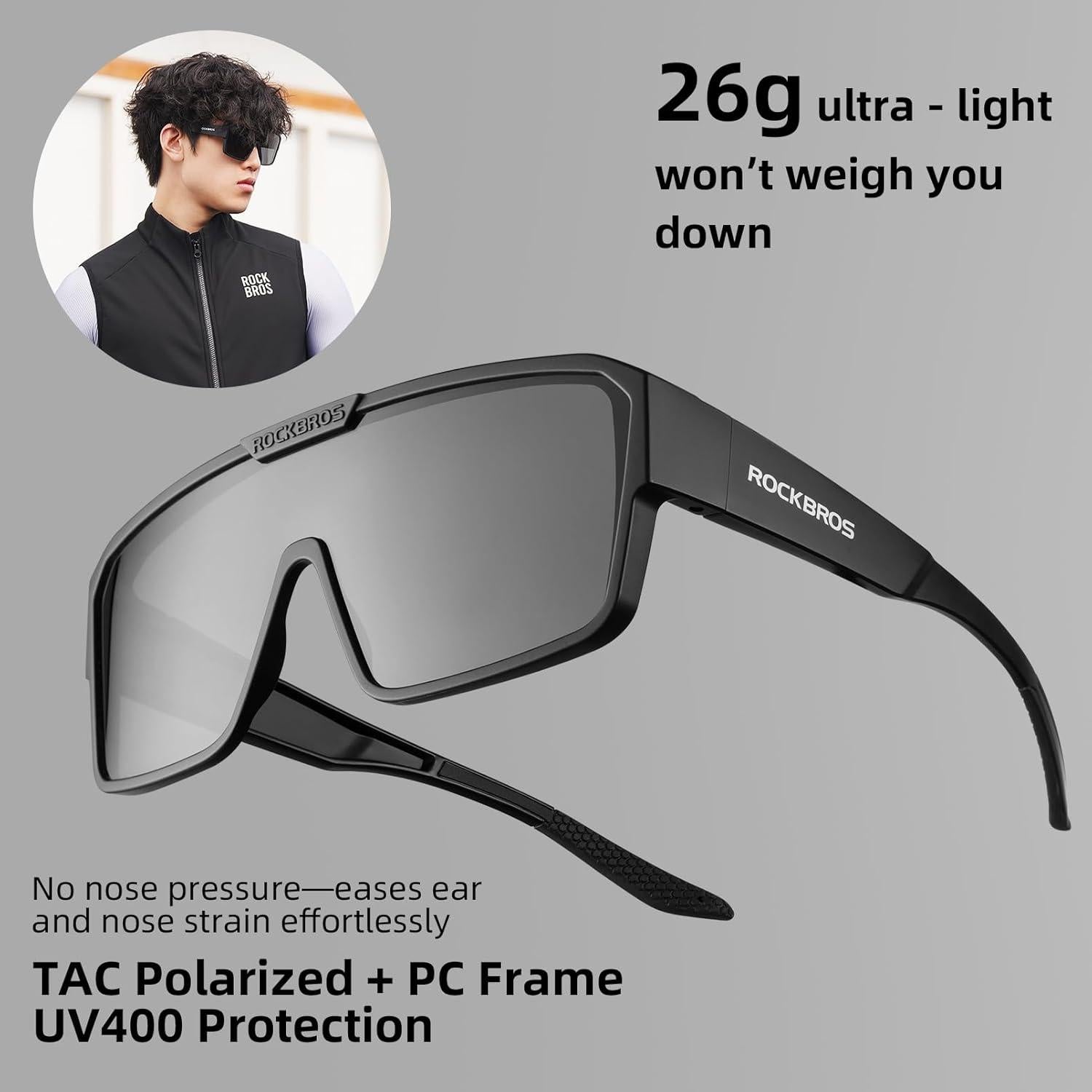 Gafas de sol ROCKBROS polarizadas para uso sobre gafas