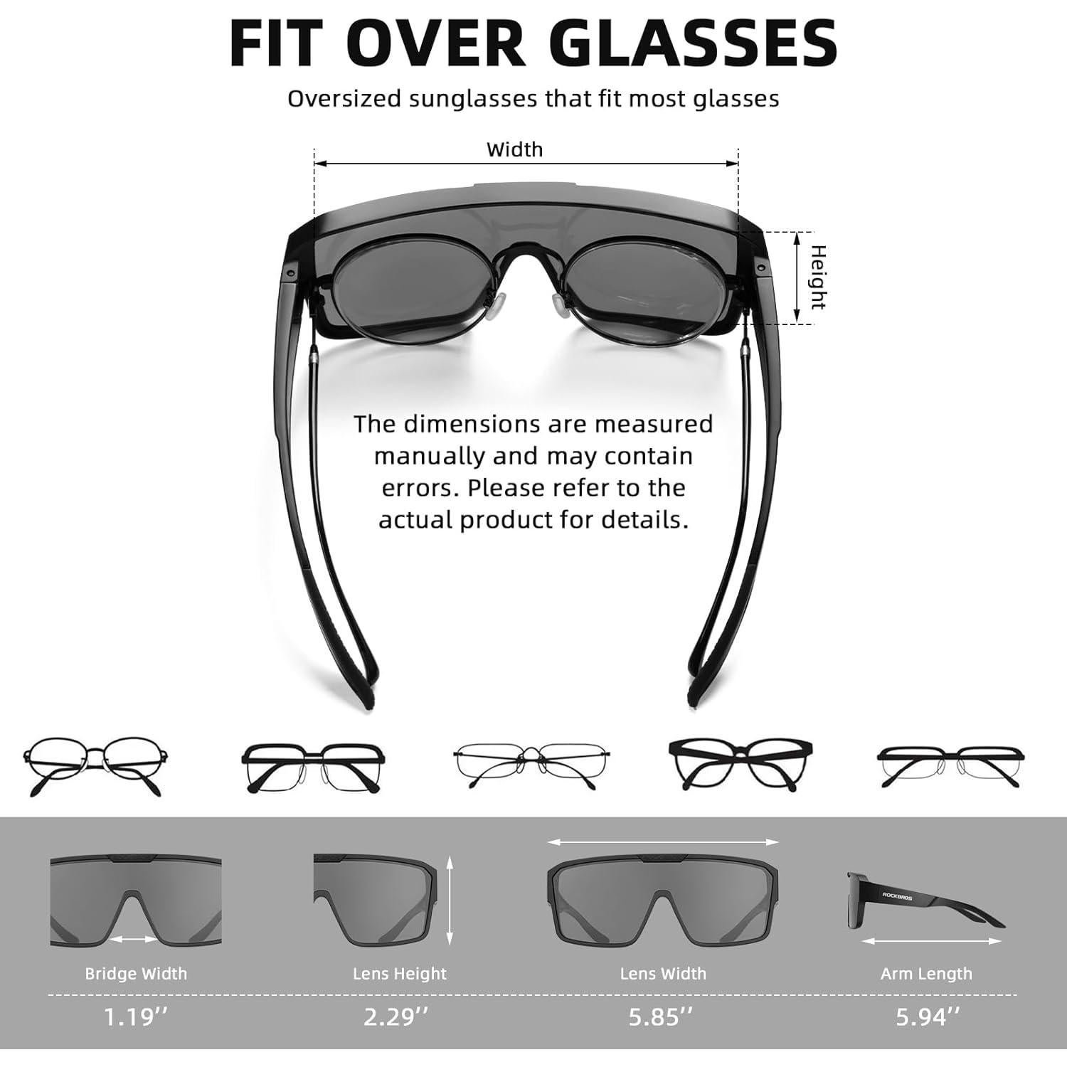 Gafas de sol ROCKBROS polarizadas para uso sobre gafas