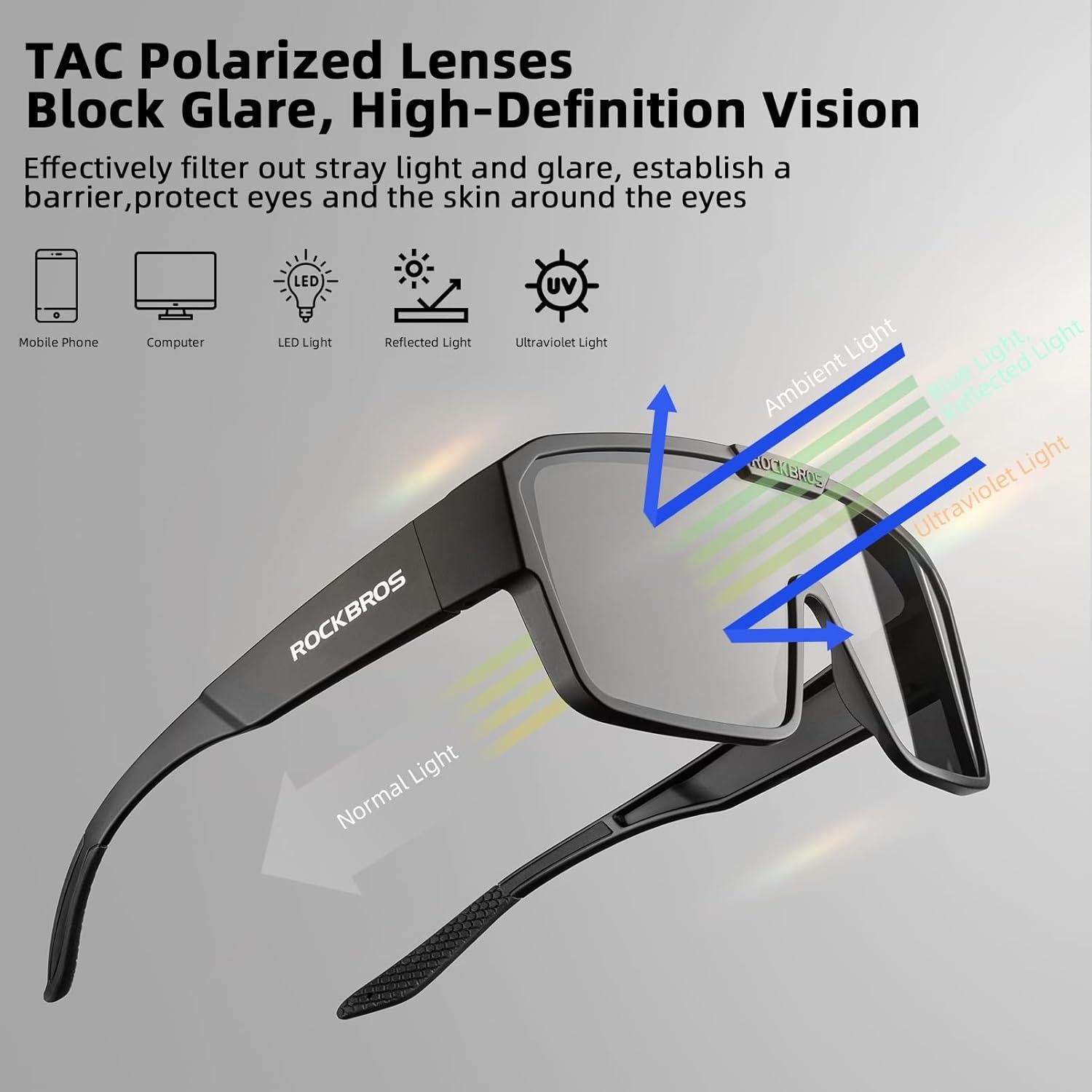 Gafas de sol ROCKBROS polarizadas para uso sobre gafas