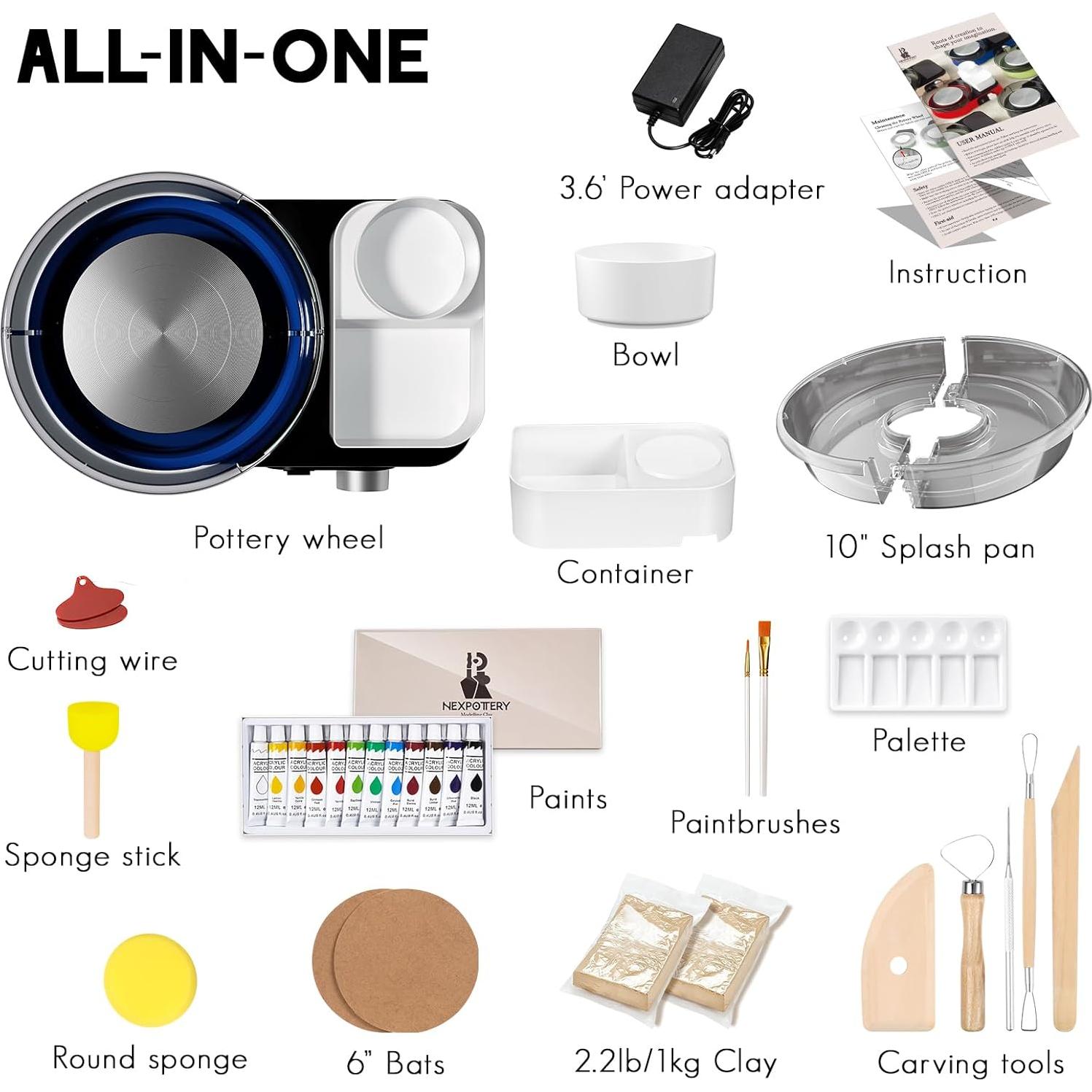 Torno de Alfarería Catcrafter para Niños - Set Completo Azul