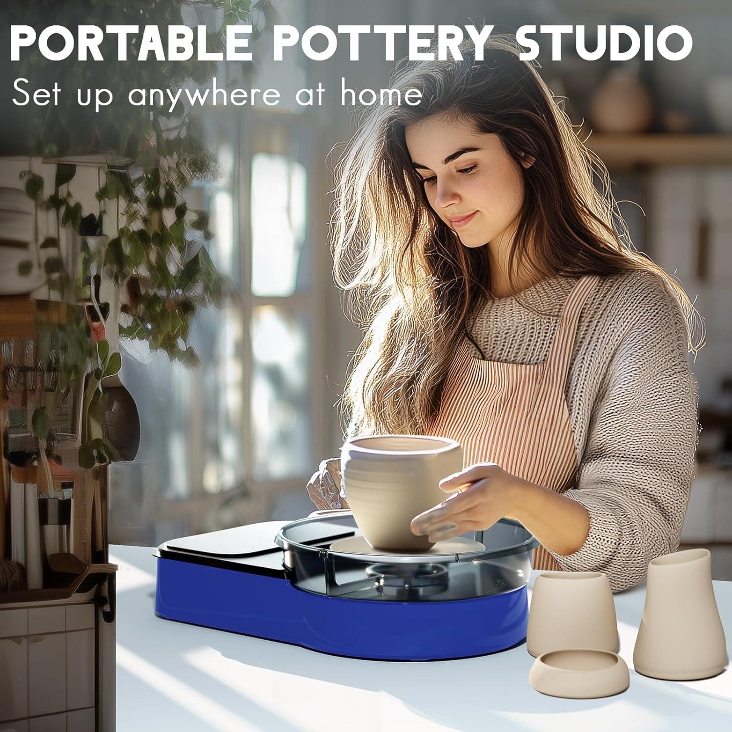 Torno de Alfarería Catcrafter para Niños - Set Completo Azul