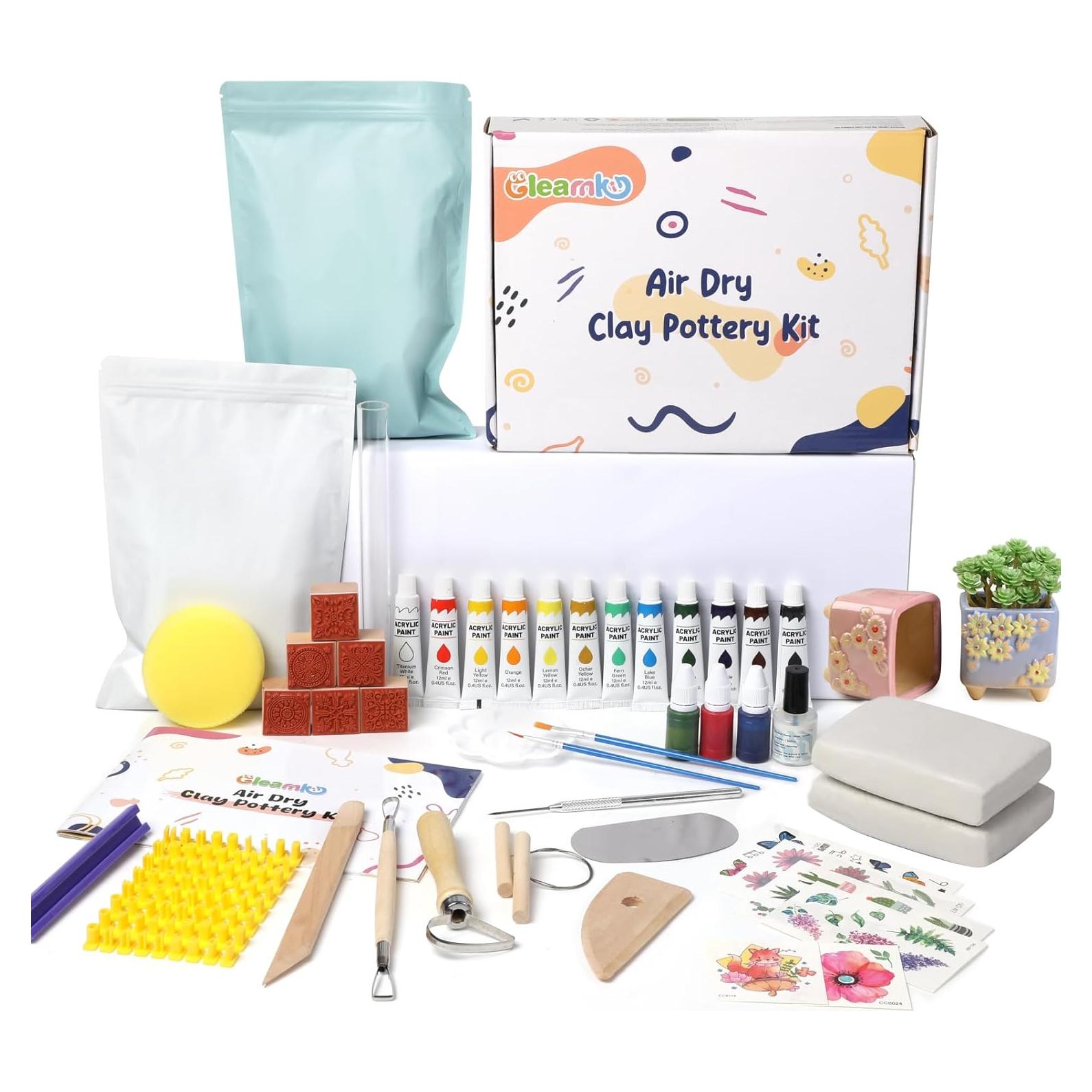 Kit de Cerámica Gleamkid 43 Piezas Arcilla Secada al Aire