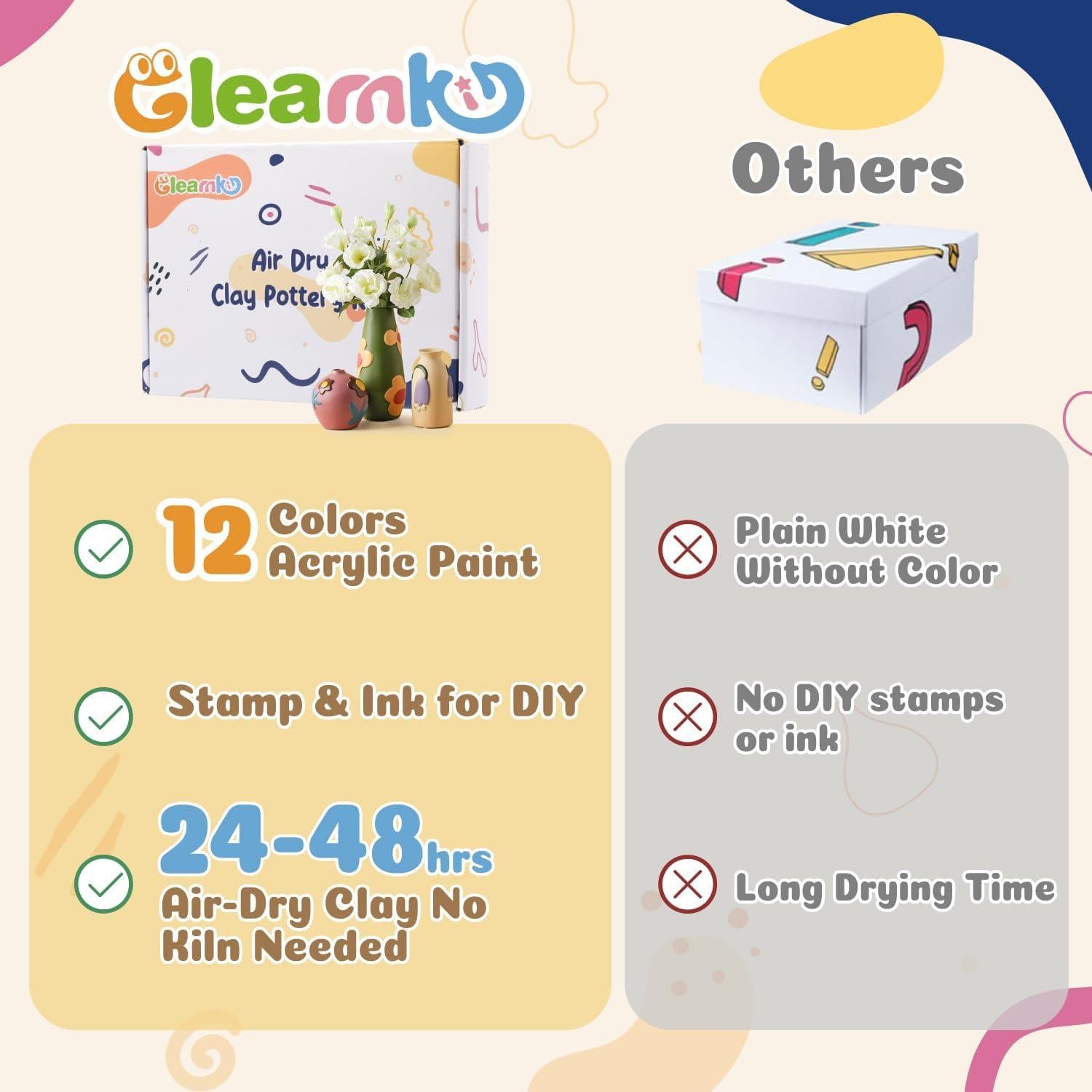 Kit de Cerámica Gleamkid 43 Piezas Arcilla Secada al Aire