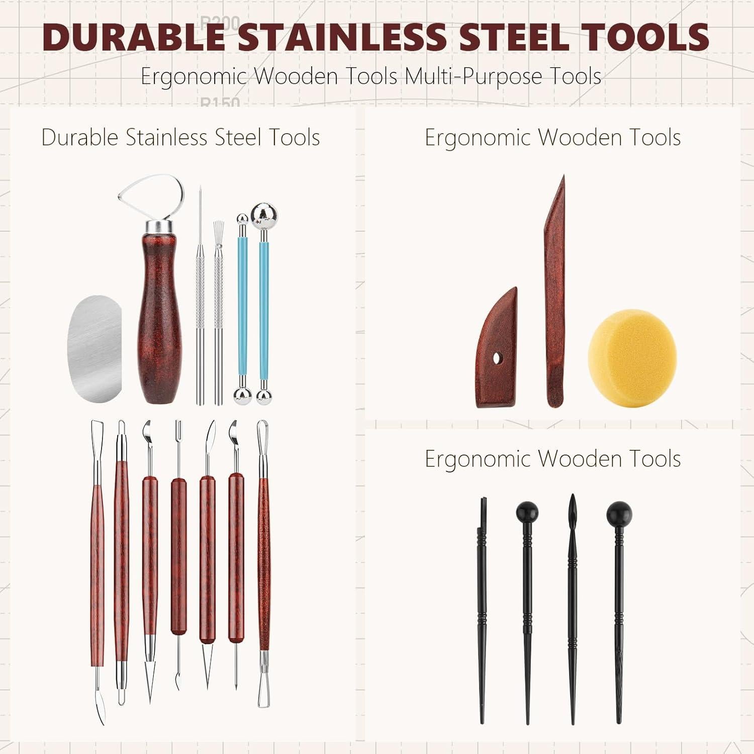 Juego de 23 Herramientas de Arcilla UUSYCUN para Modelado