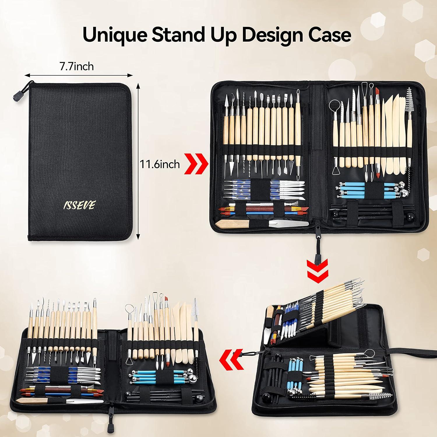 Juego de Herramientas de Escultura ISSEVE 43Pcs para Cerámica