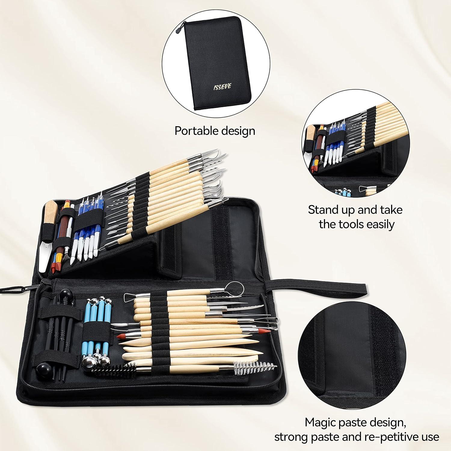 Juego de Herramientas de Escultura ISSEVE 43Pcs para Cerámica