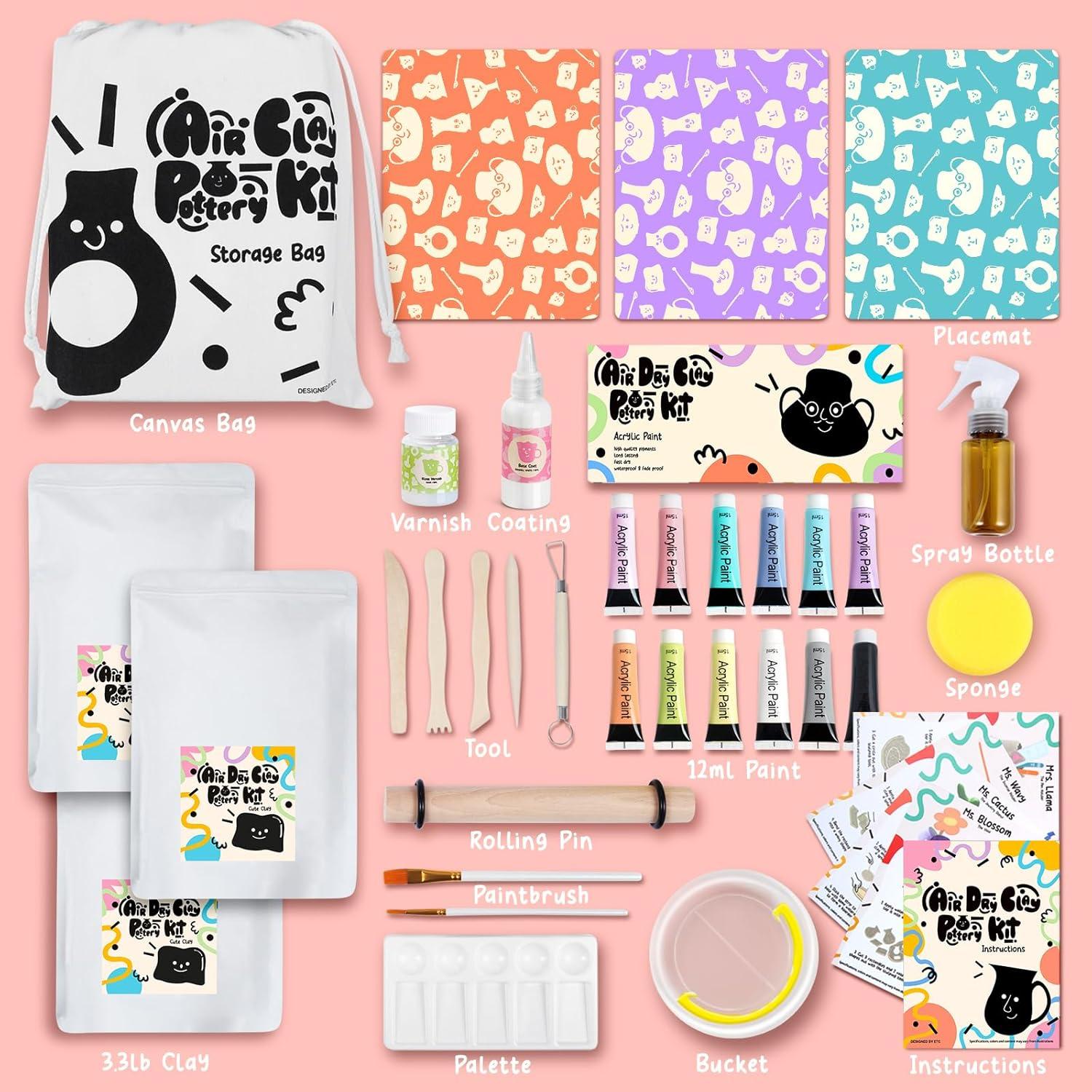 Kit de Cerámica FosterToys FST-1011 con 12 Pinturas