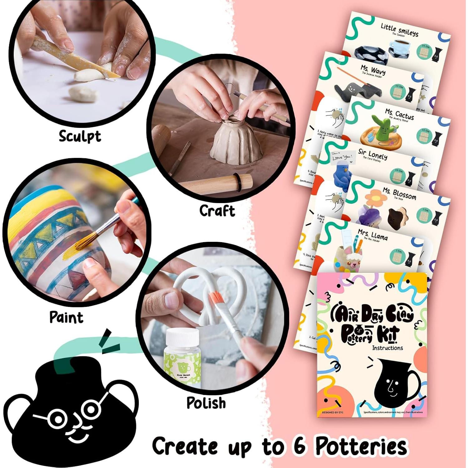 Kit de Cerámica FosterToys FST-1011 con 12 Pinturas