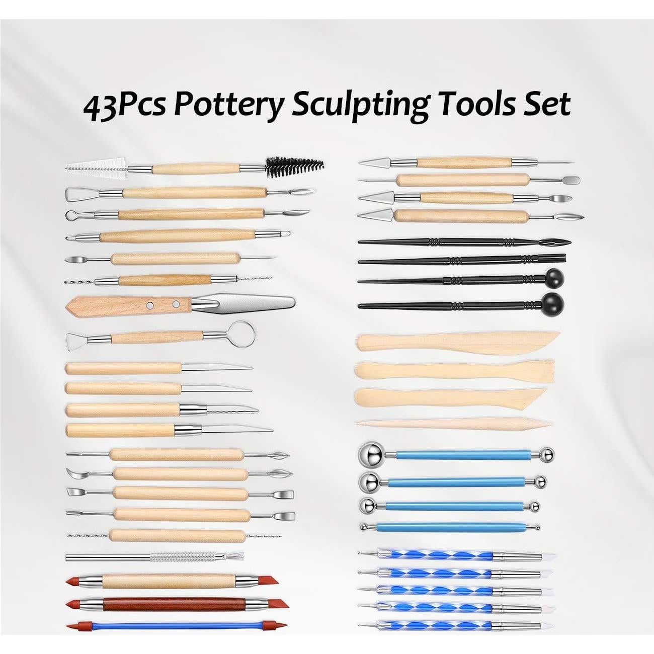 Juego de Herramientas de Escultura ISSEVE 43Pcs para Cerámica