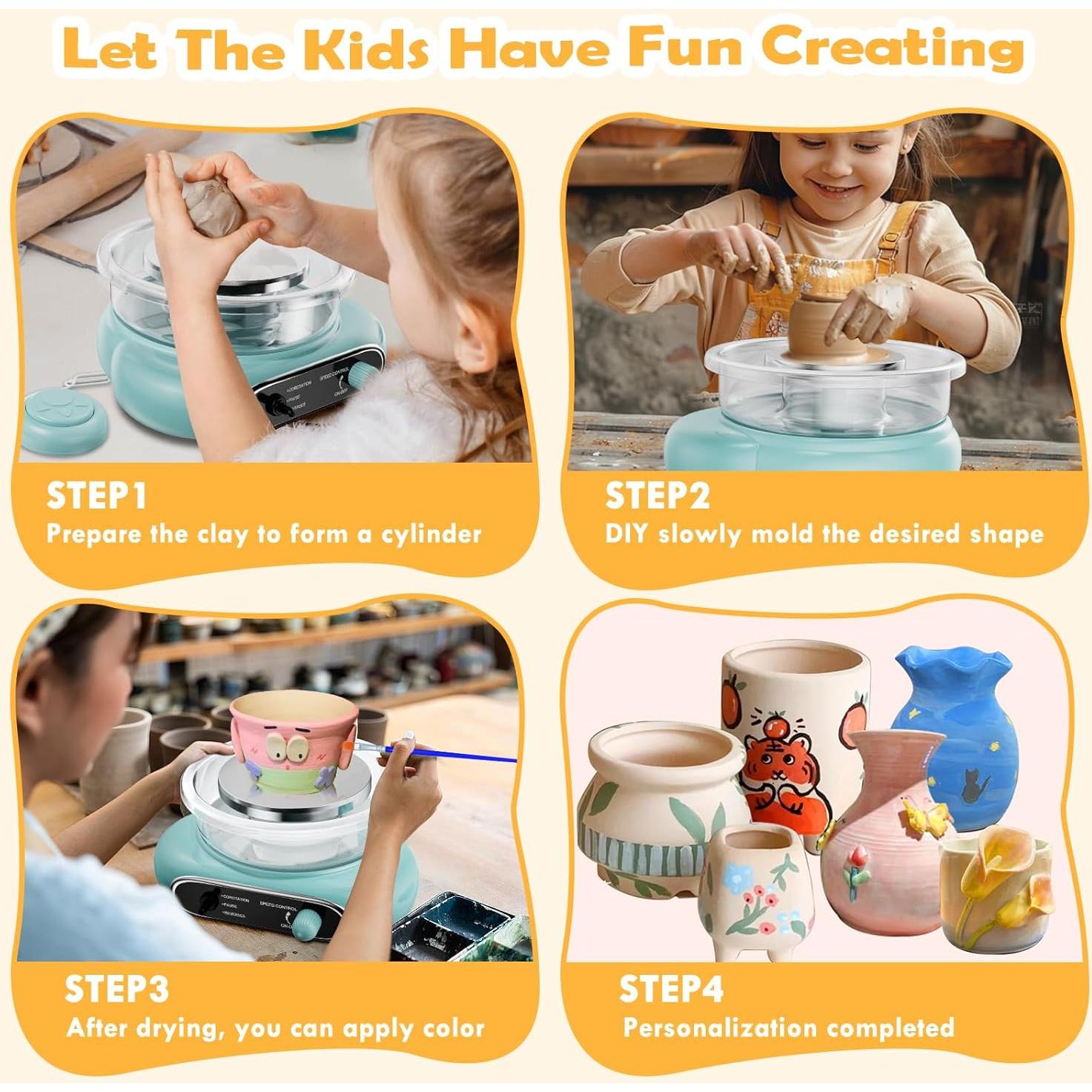 Torno de Alfarería Sockenear D2031 para Niños - Kit Completo