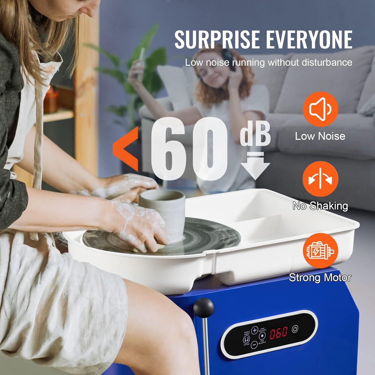 Rueda de Alfarería VEVOR 450W 28cm Velocidad Ajustable