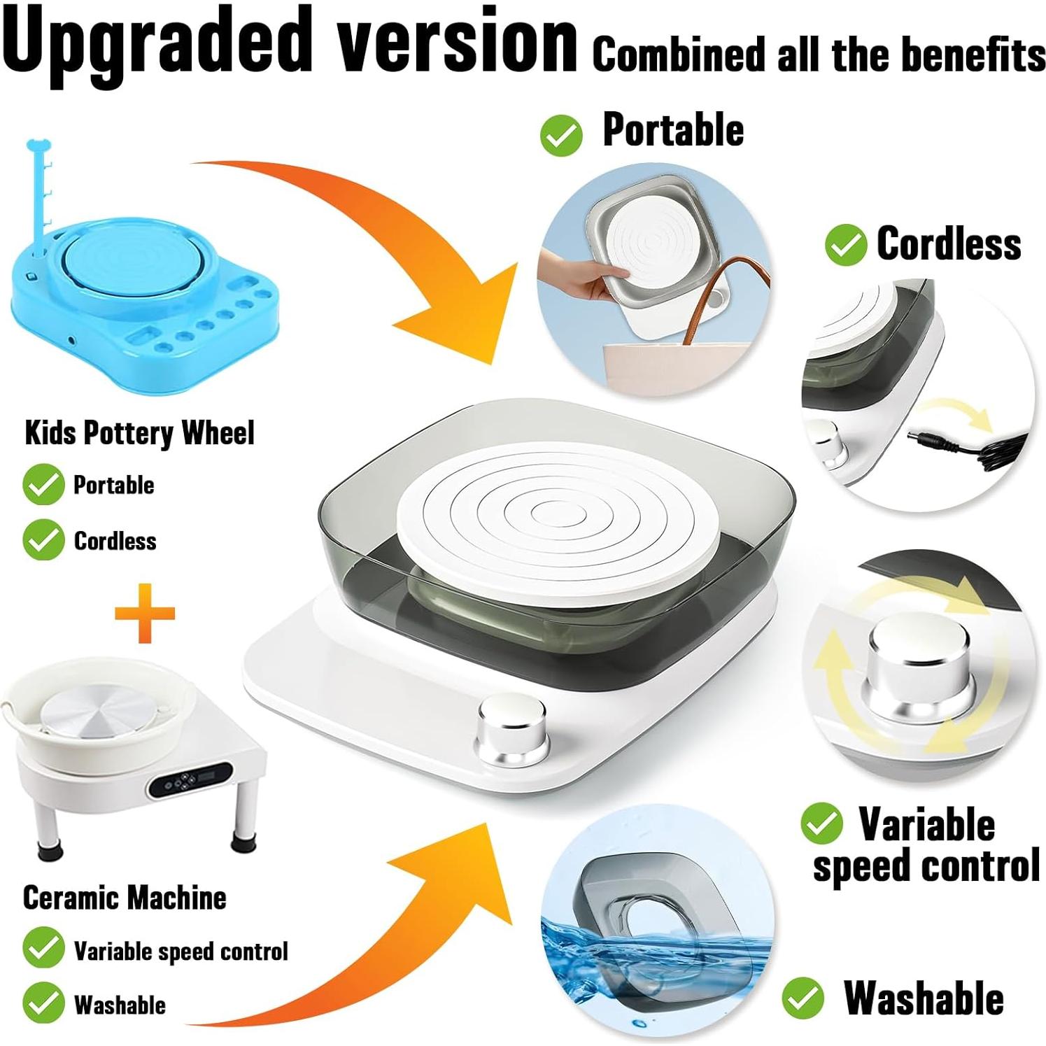 Rueda de Alfarería Catcrafter Mini para Niños - 15,24 cm