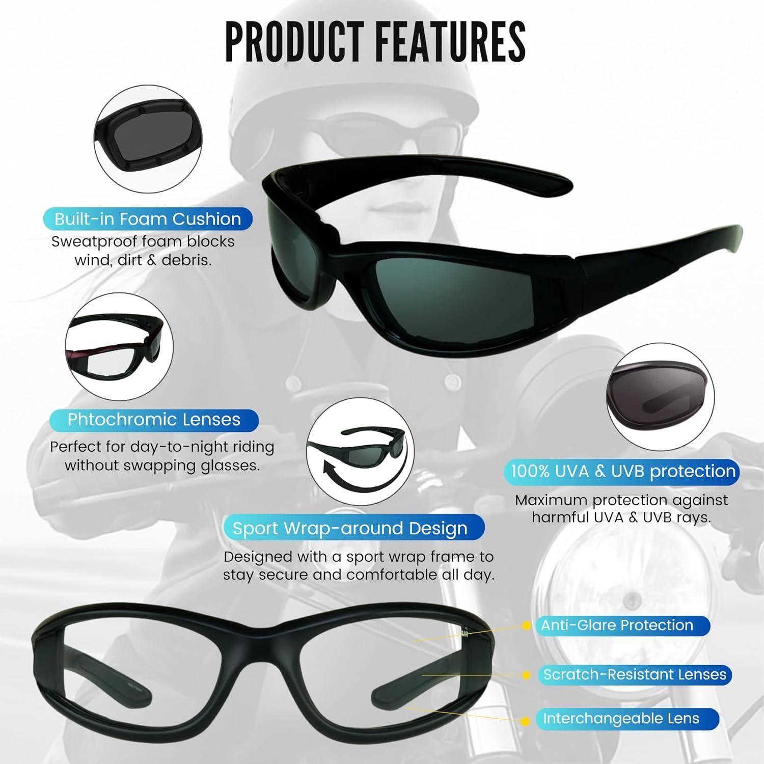 Gafas de Seguridad Bikershades Fotoquímicas Transicionales