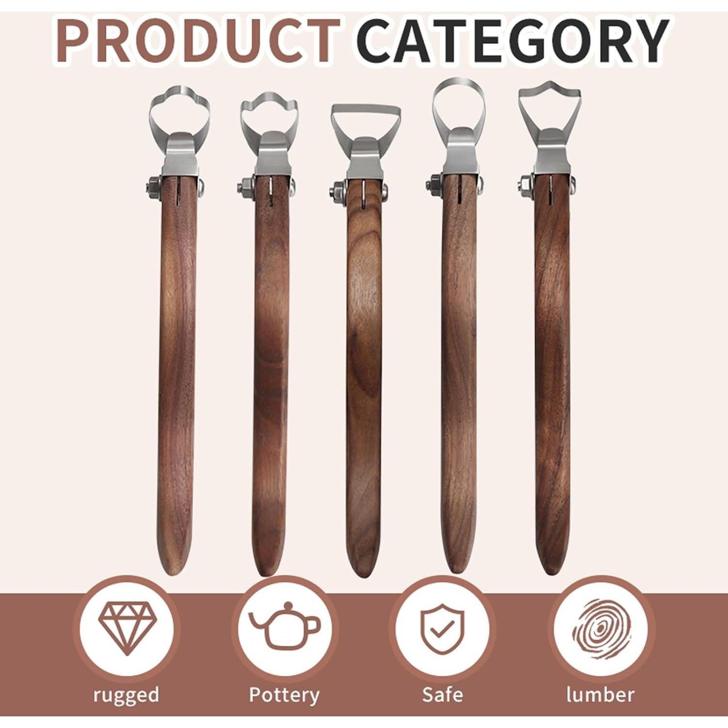 Juego de Herramientas de Cerámica Sthmeyue 5 Pcs Ergonómicas