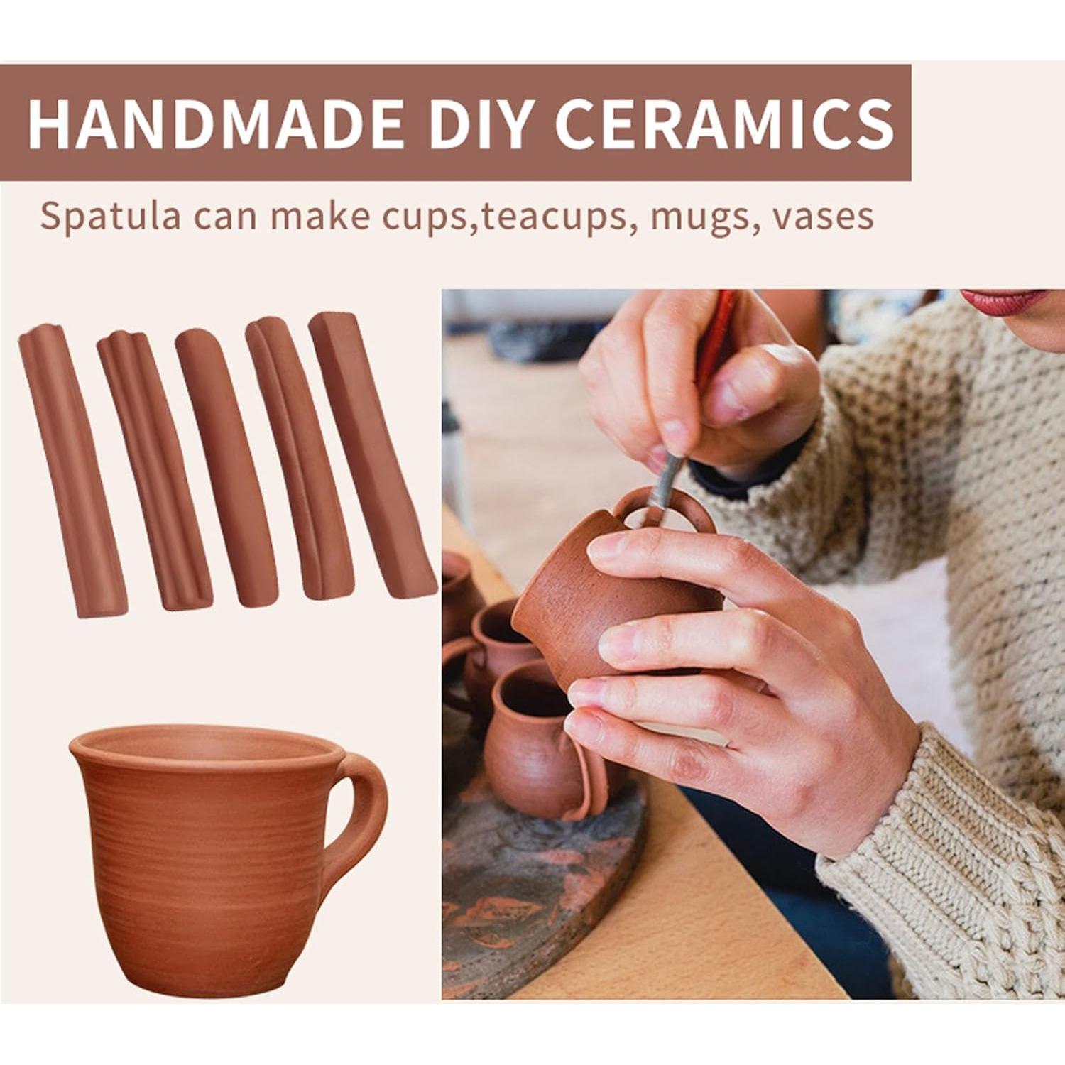 Juego de Herramientas de Cerámica Sthmeyue 5 Pcs Ergonómicas