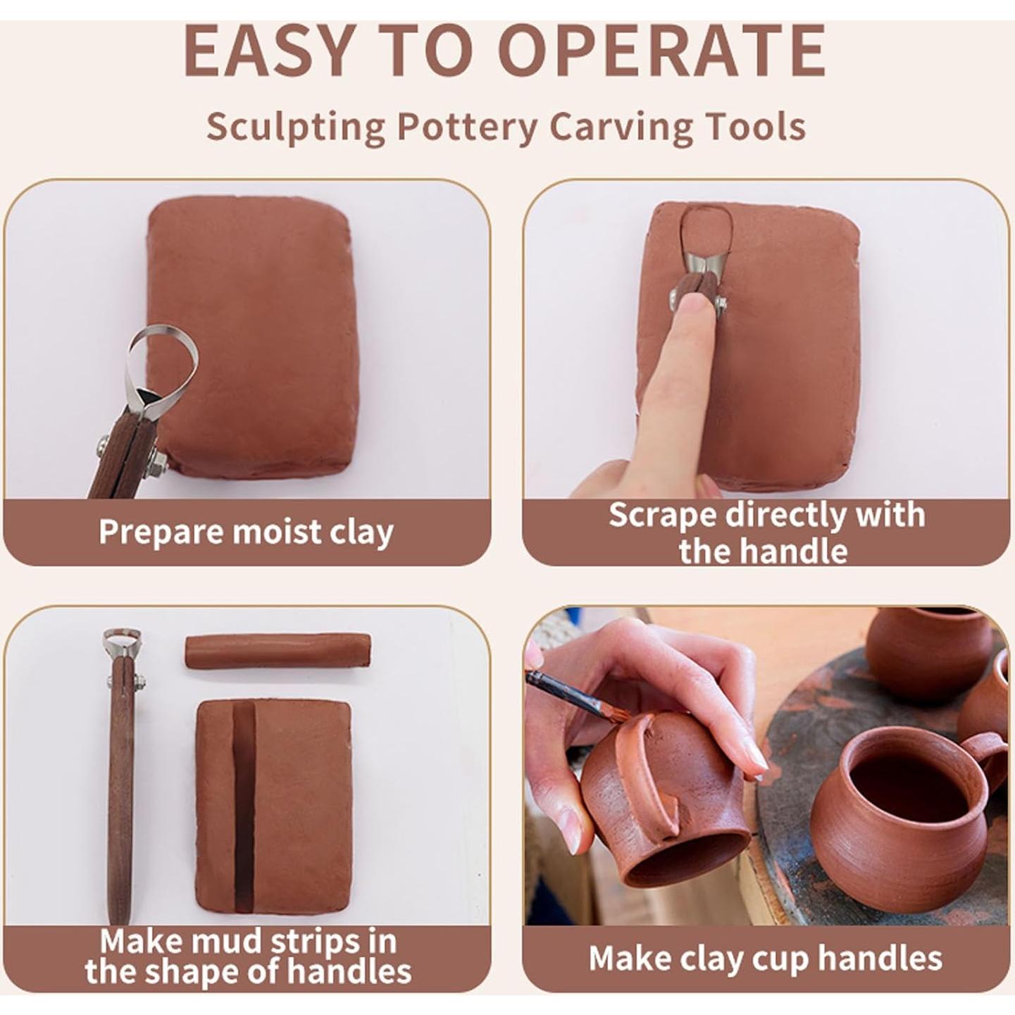 Juego de Herramientas de Cerámica Sthmeyue 5 Pcs Ergonómicas