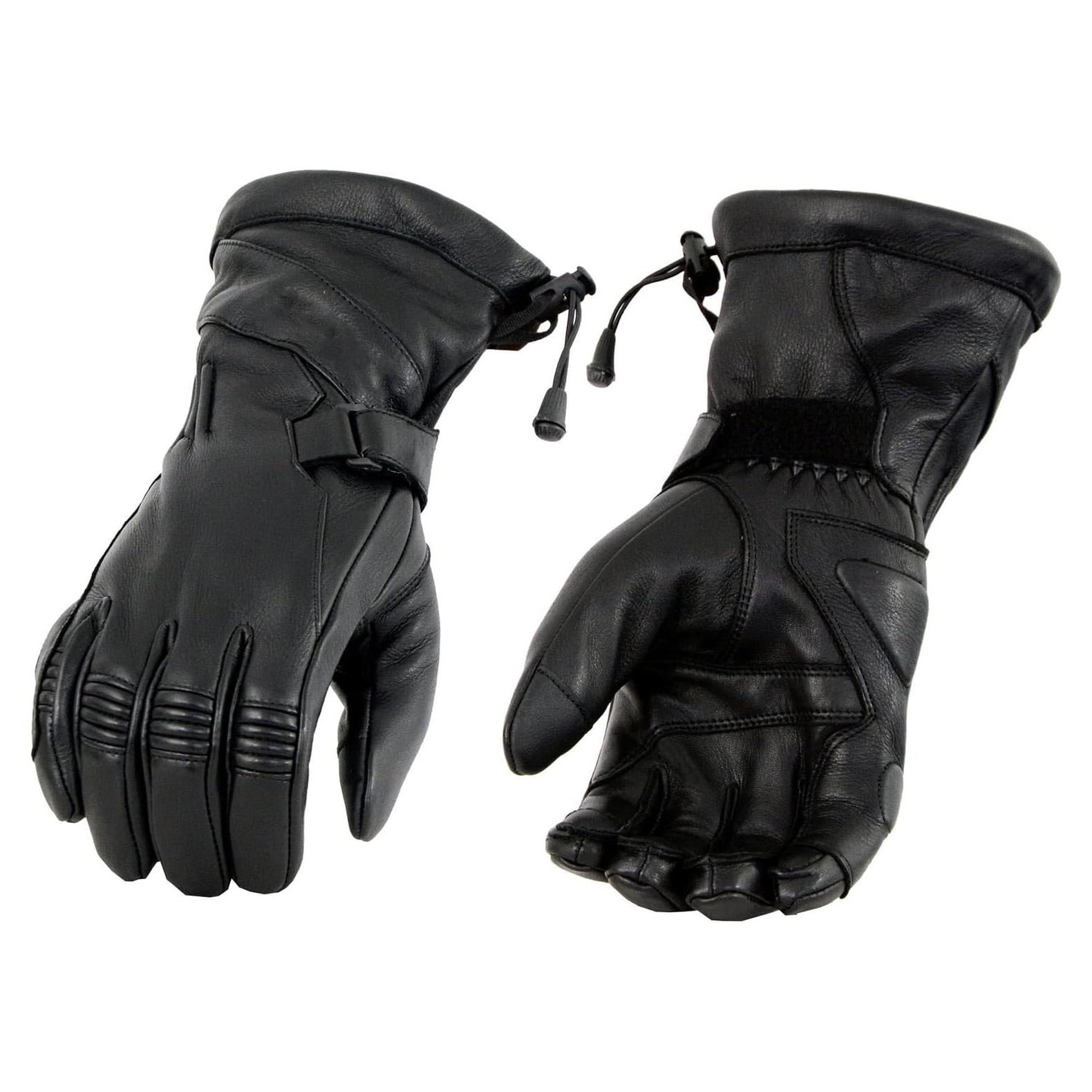 Guantes de motocicleta Milwaukee Leather MG7518 de piel negra