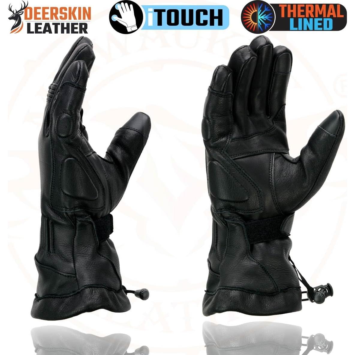 Guantes de motocicleta Milwaukee Leather MG7518 de piel negra