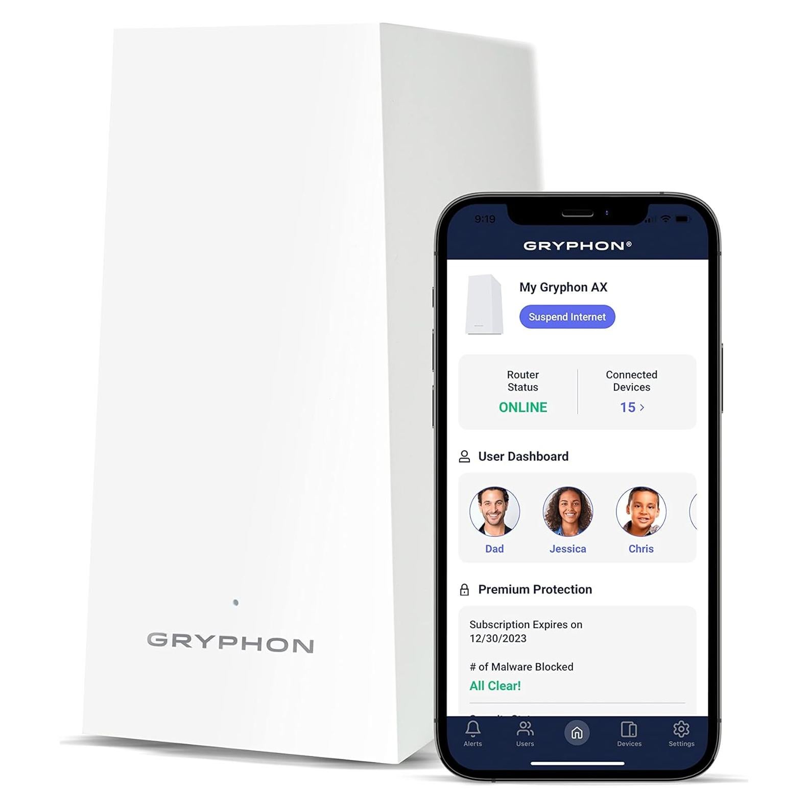 Enrutador Mesh WiFi 6 Gryphon AX - 4.3 Gbps, Control Parental