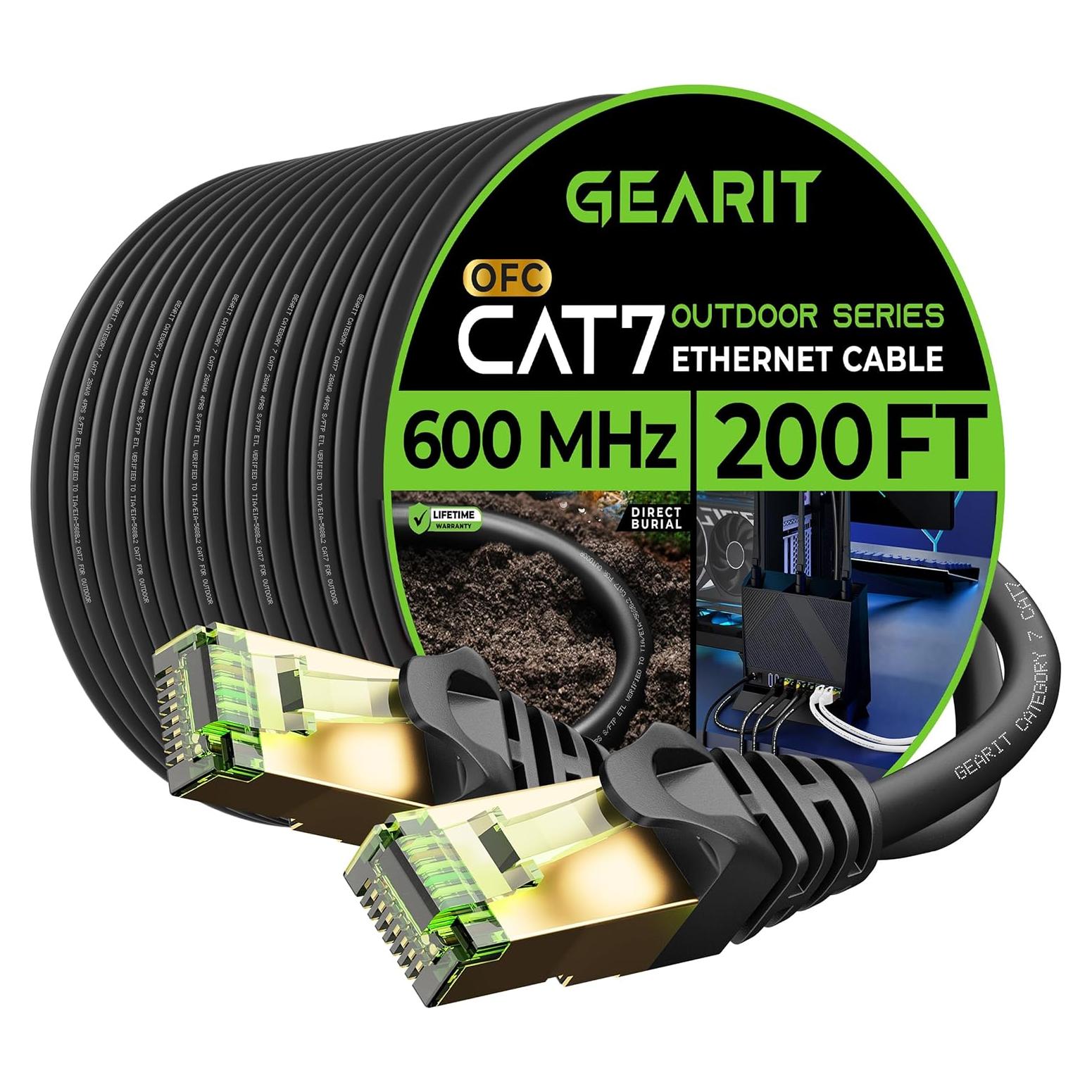 Cable Ethernet Exterior GEARit Cat7 60.96m SFTP Blindado