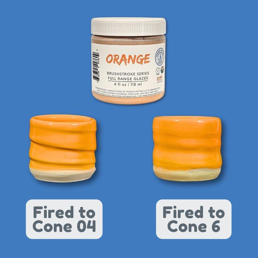 Penguin Pottery - Brushstroke Series - Variety Set of Wonderful Vibrant Glaze Colors - Wide Firing Range - Fire to Low or High Temperatures - Low Fire to Mid Fire - Mix to Create More Colors