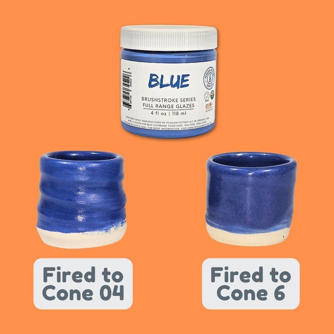 Penguin Pottery - Brushstroke Series - Variety Set of Wonderful Vibrant Glaze Colors - Wide Firing Range - Fire to Low or High Temperatures - Low Fire to Mid Fire - Mix to Create More Colors