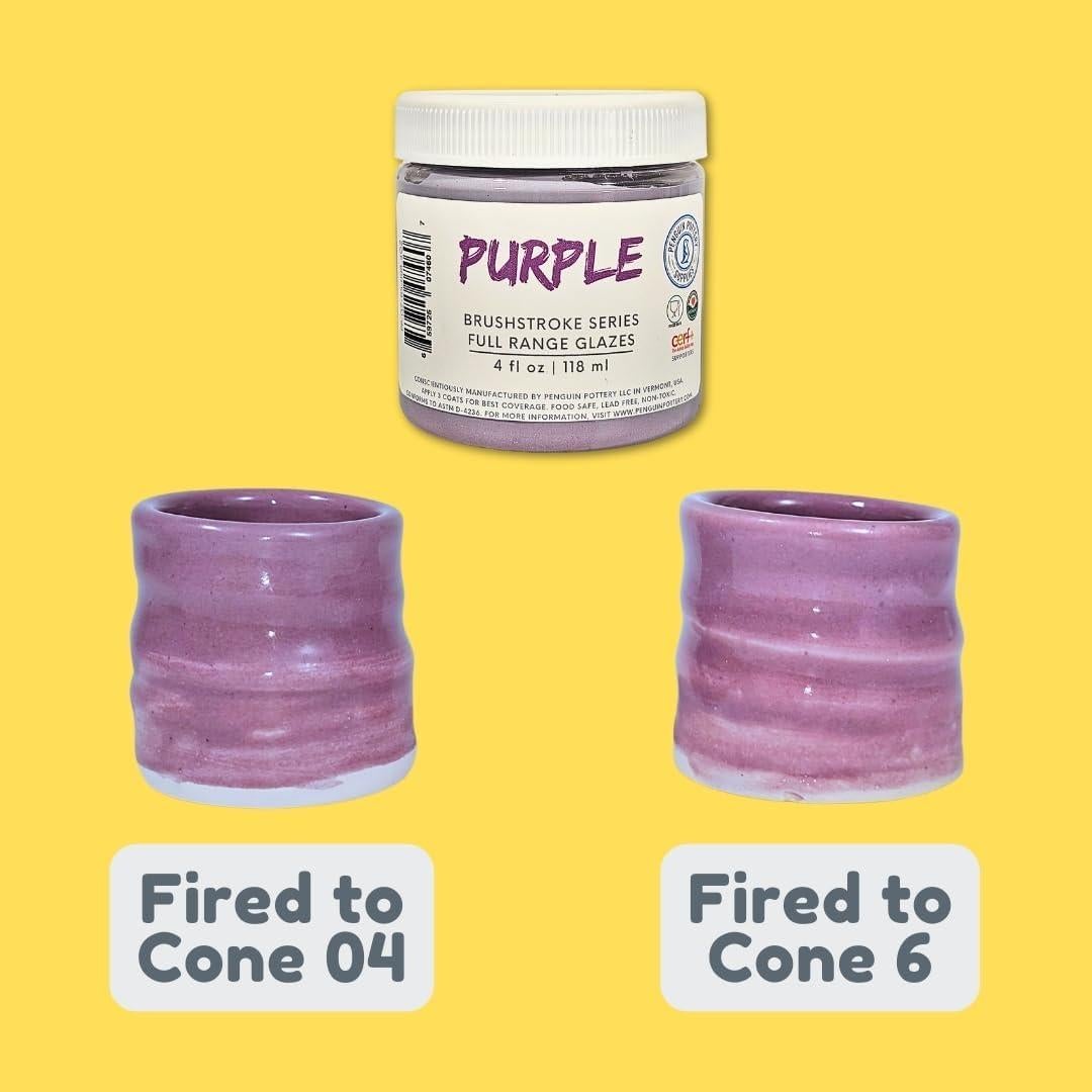 Penguin Pottery - Brushstroke Series - Variety Set of Wonderful Vibrant Glaze Colors - Wide Firing Range - Fire to Low or High Temperatures - Low Fire to Mid Fire - Mix to Create More Colors