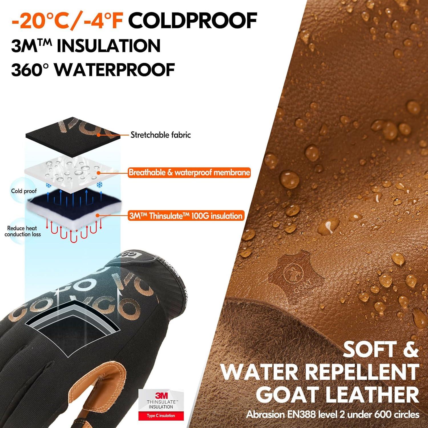 Guantes de Trabajo de Invierno 3M Thinsulate C100 - Marrón L