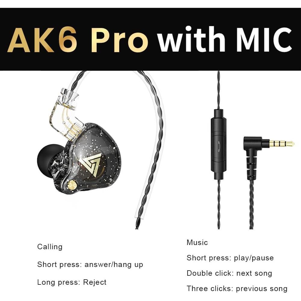 Auriculares Gaming QKZ AK6 PRO In Ear 10mm Sonido Bajo