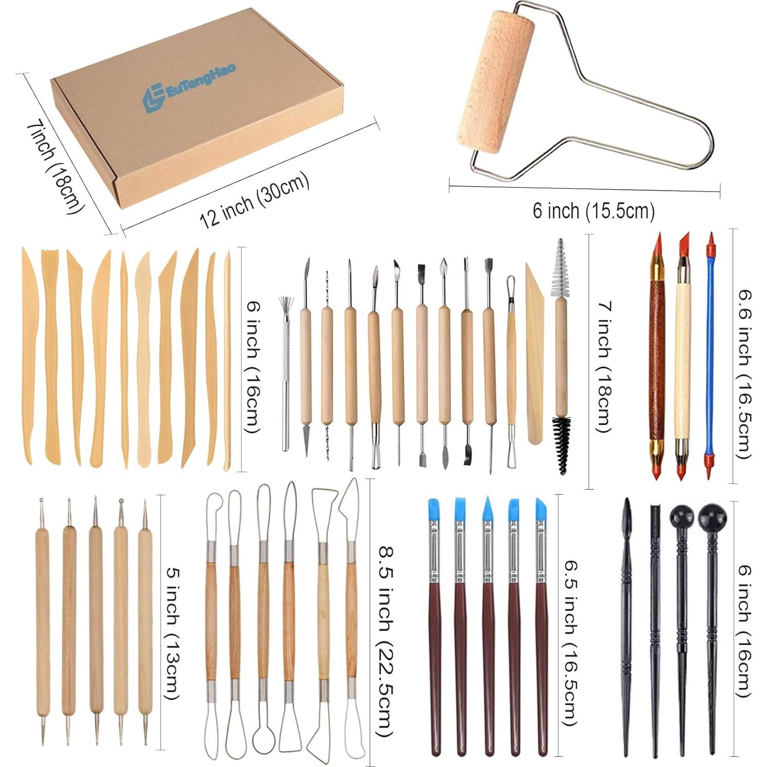 Kit de Herramientas de Arcilla EuTengHao 61 Piezas para Modelado