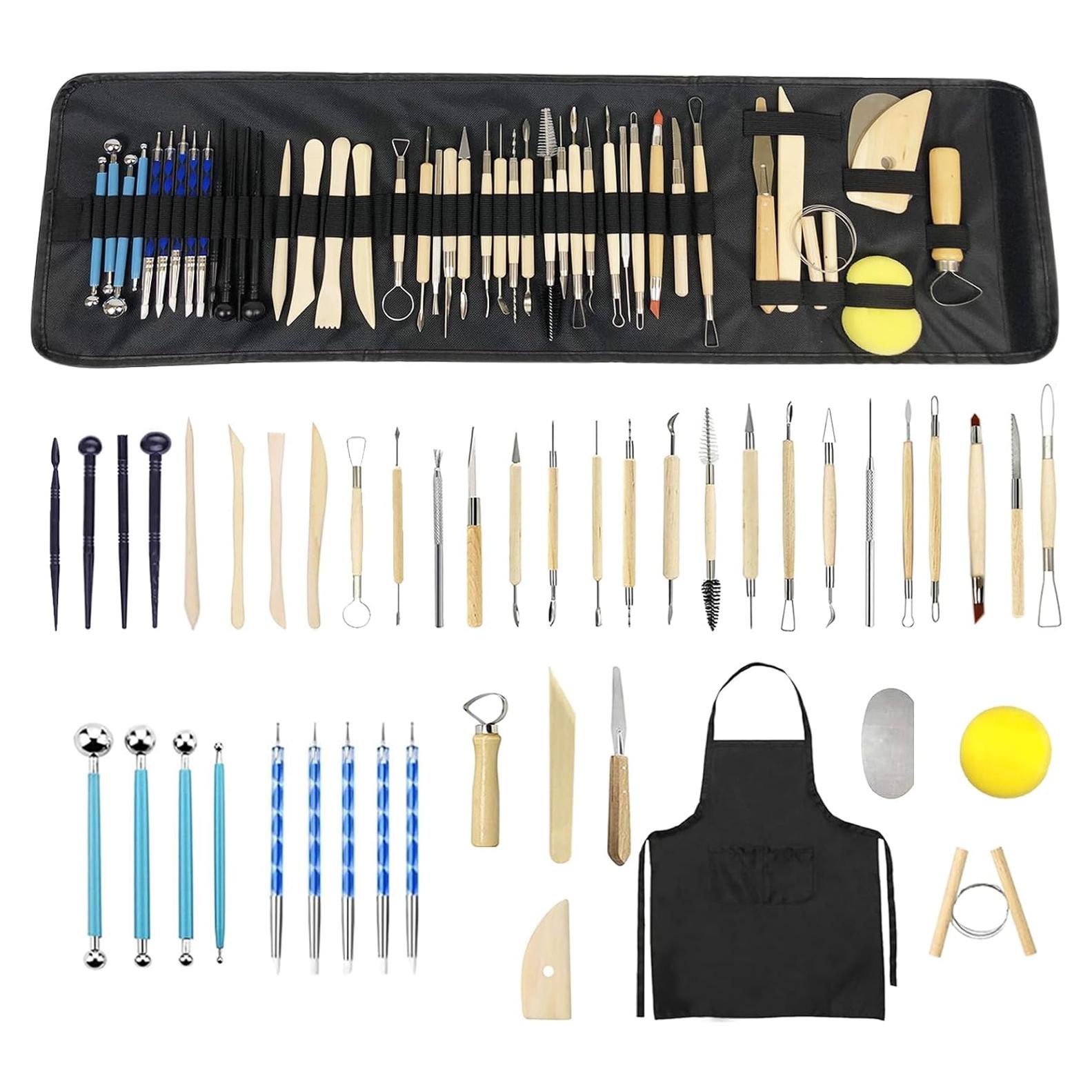 Kit de Herramientas de Cerámica WQHDQLY 45 Piezas para Modelado