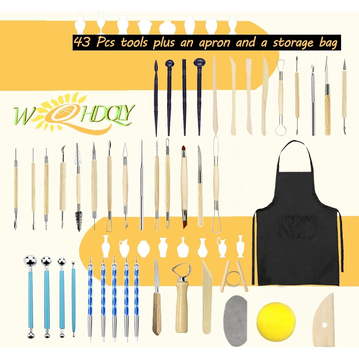 Kit de Herramientas de Cerámica WQHDQLY 45 Piezas para Modelado