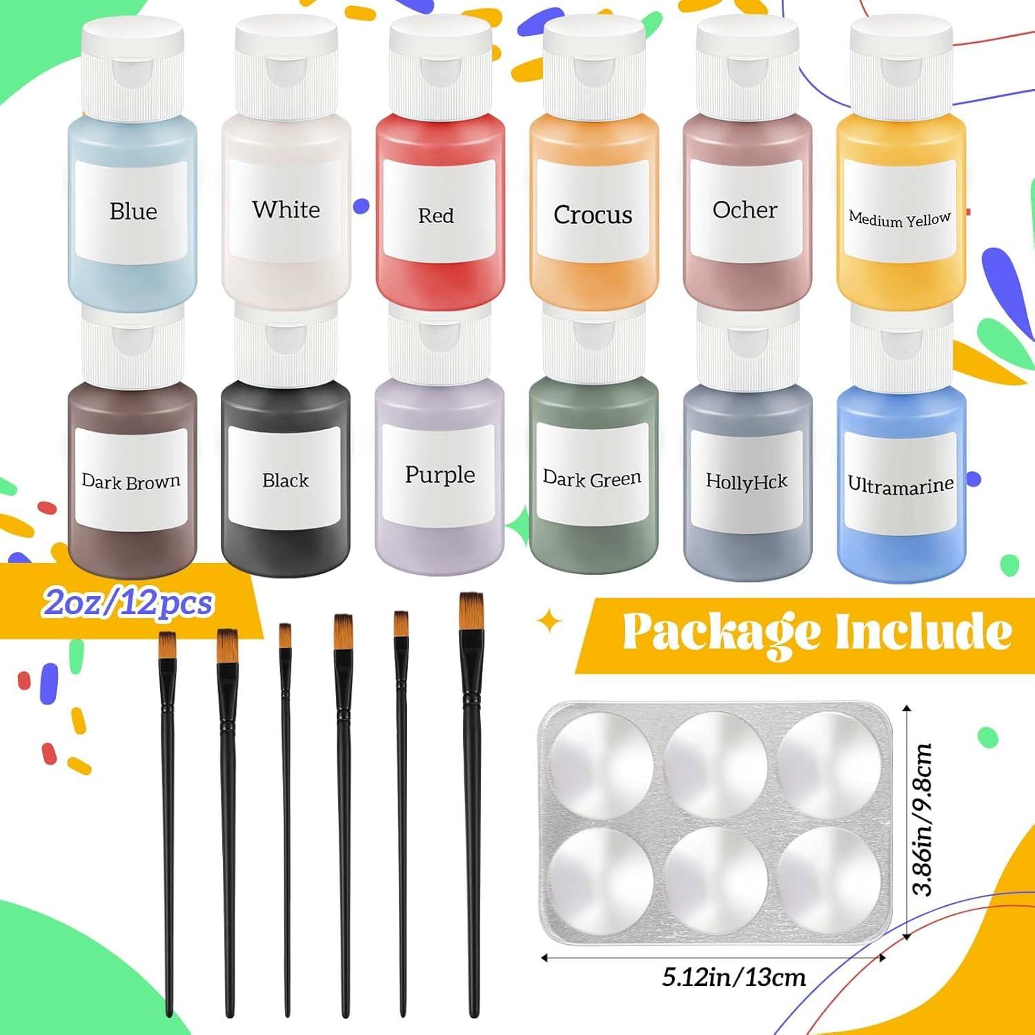 Kit de Underglaze Dunzoom 12 Colores + 6 Pinceles