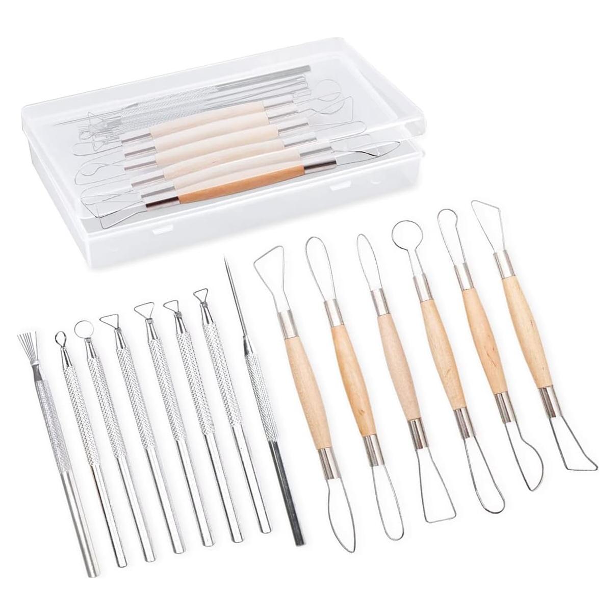 Kit de herramientas de escultura de arcilla 14 piezas Augernis