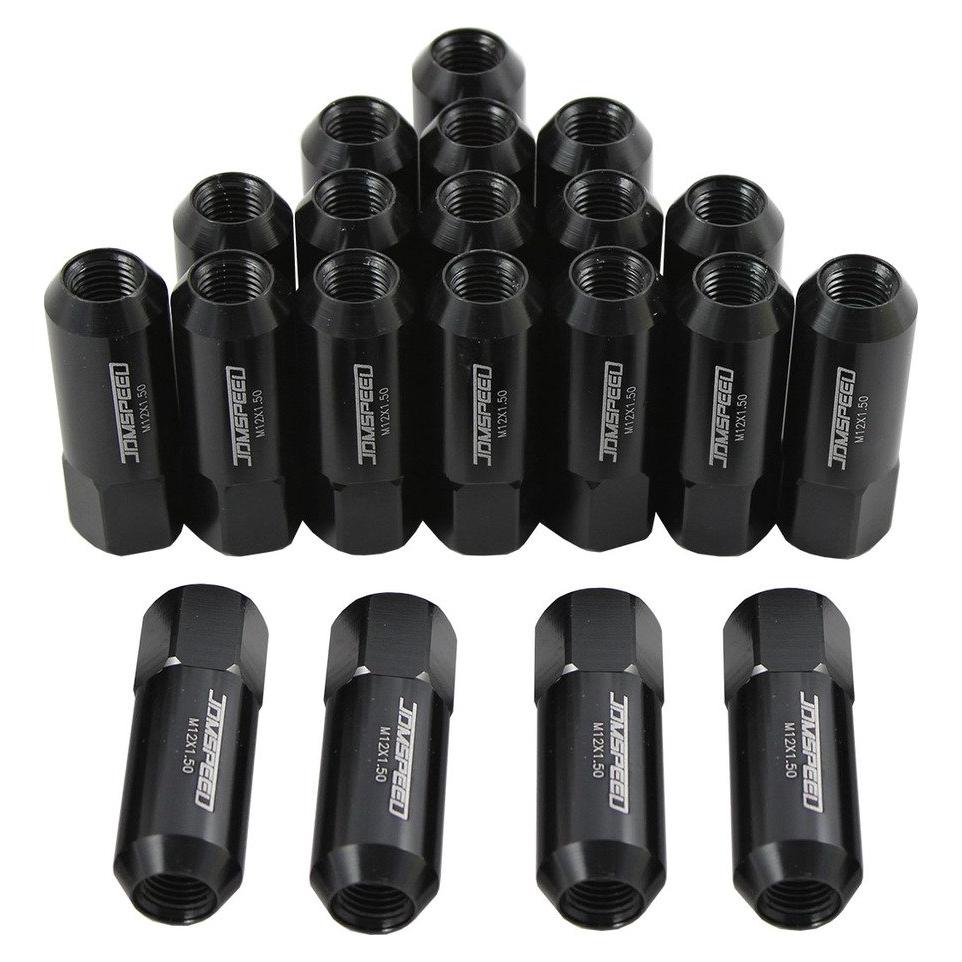 Tuercas de Aluminio JDMSPEED 60mm M12x1.5 20 Pcs Negras