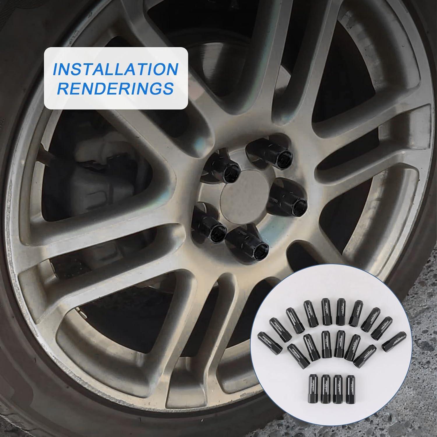 Tuercas de Aluminio JDMSPEED 60mm M12x1.5 20 Pcs Negras