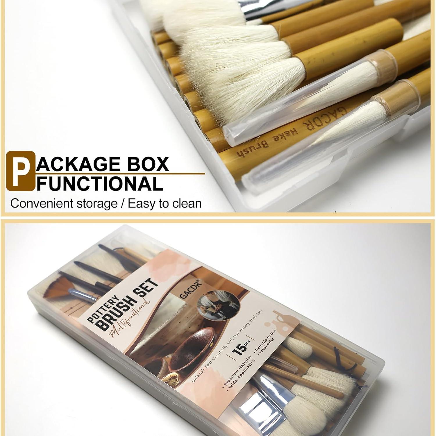 Set de Pinceles de Cerámica GACDR 15 Piezas con Caja