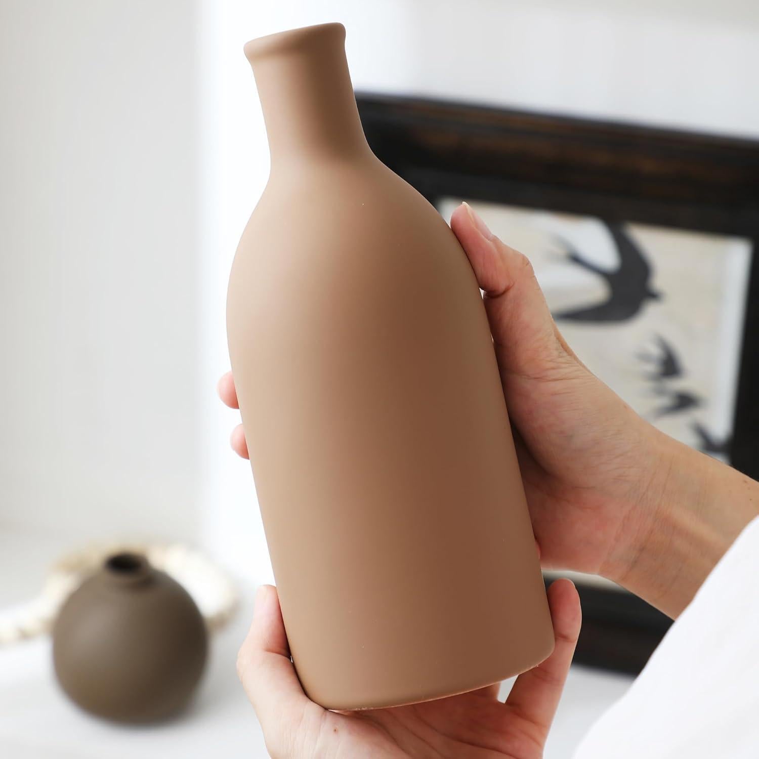 Juego de 3 Jarrones de Cerámica OOIT Estilo Rústico