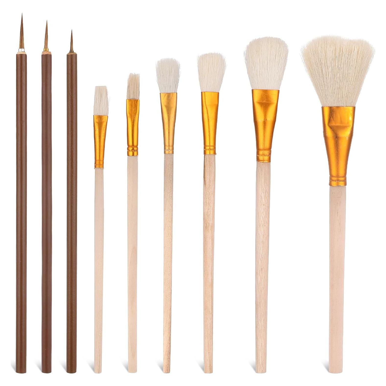 Juego de Pinceles de Esmalte Hariendny 9 Piezas para Cerámica