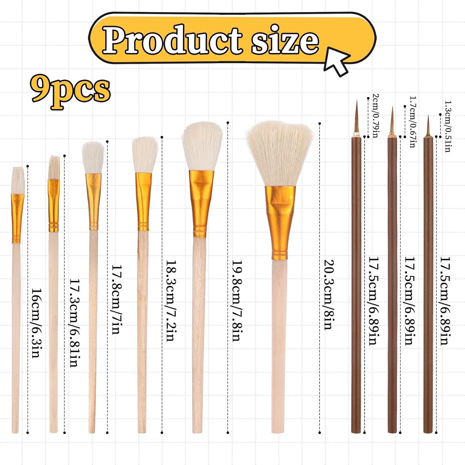 Juego de Pinceles de Esmalte Hariendny 9 Piezas para Cerámica