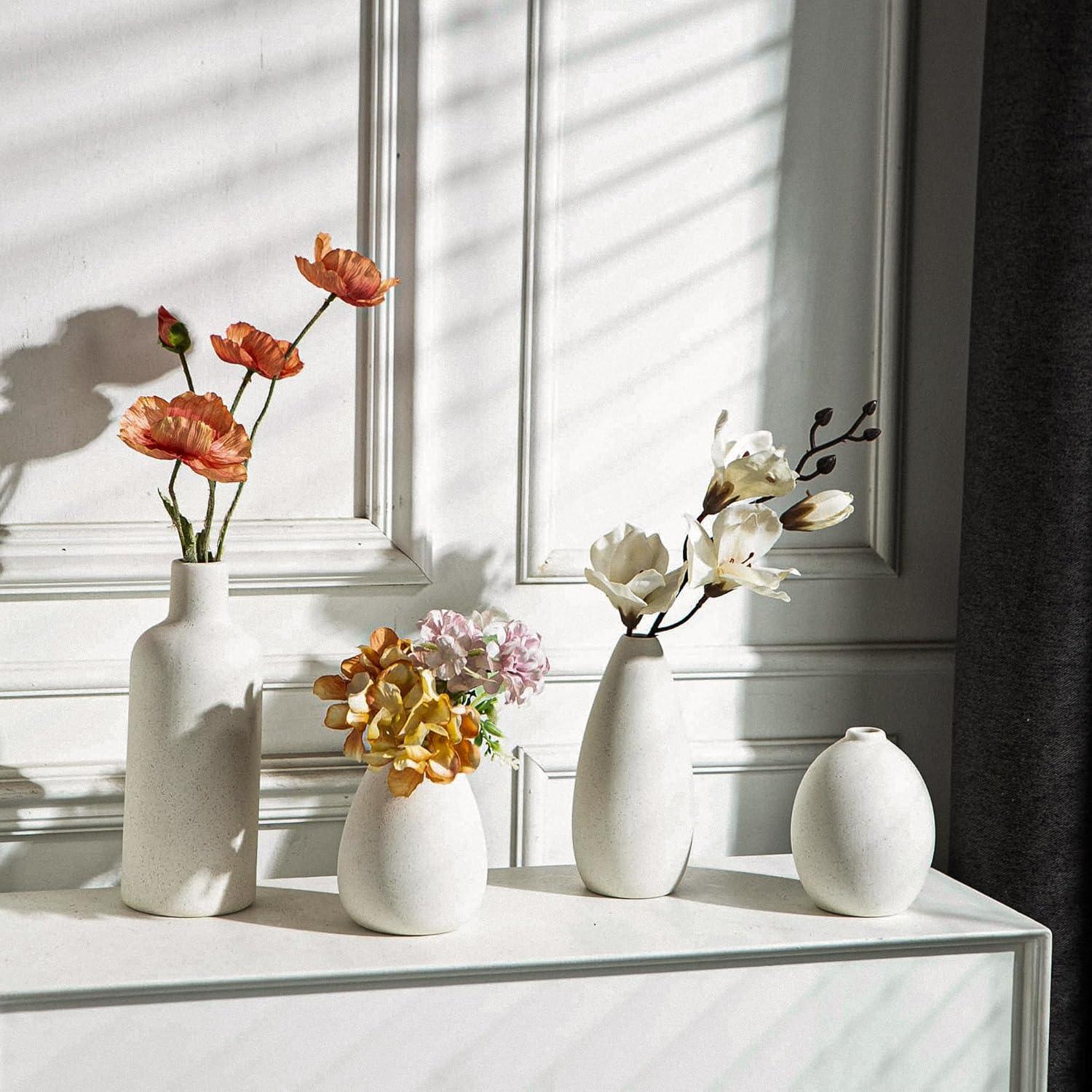 Juego de 4 Jarrones de Cerámica JOJUNO con Manchas