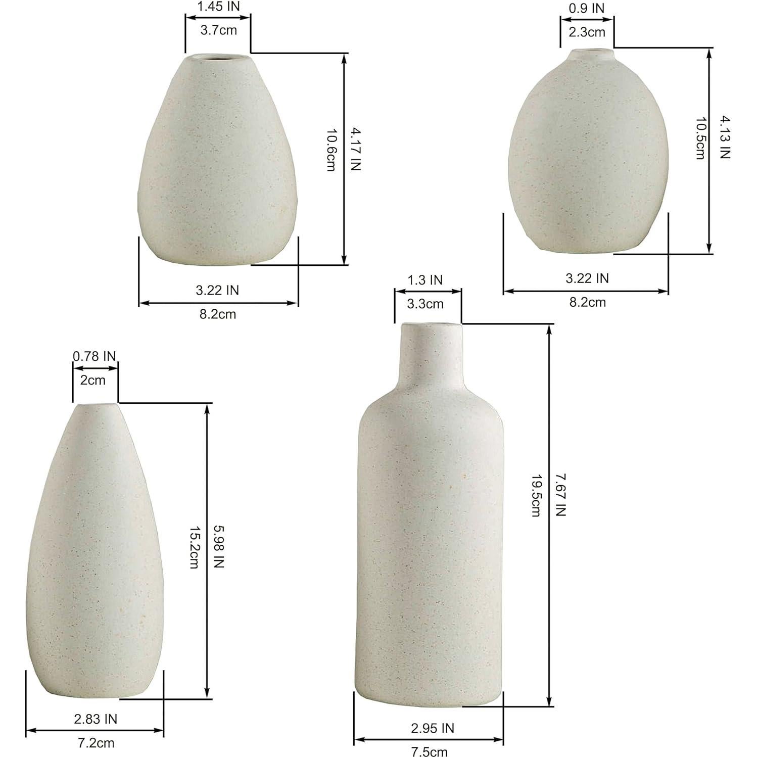Juego de 4 Jarrones de Cerámica JOJUNO con Manchas