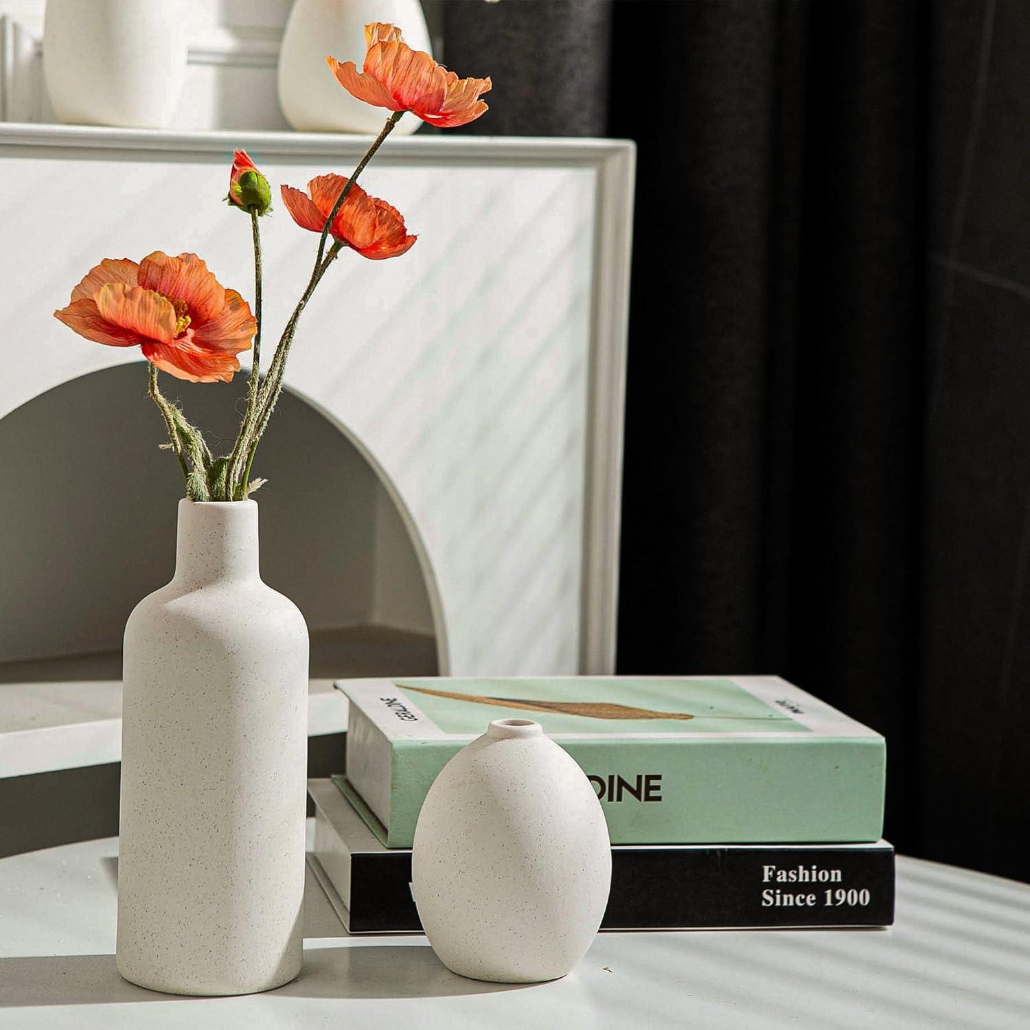 Juego de 4 Jarrones de Cerámica JOJUNO con Manchas