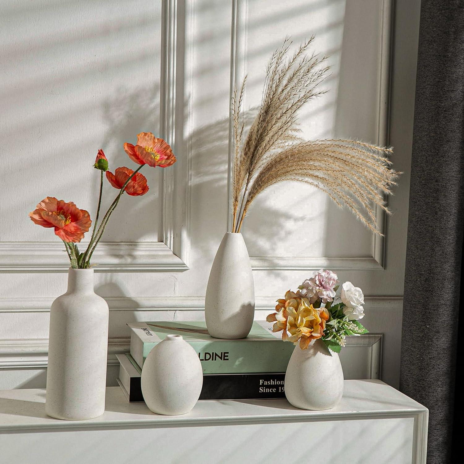 Juego de 4 Jarrones de Cerámica JOJUNO con Manchas