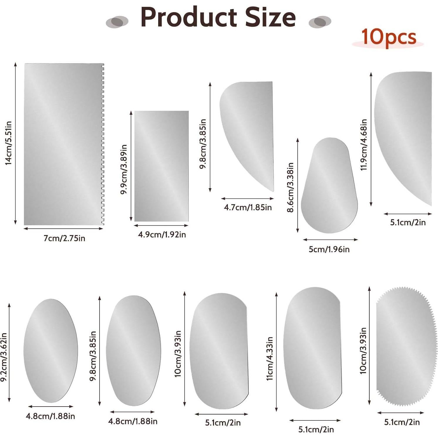 Juego de 10 Herramientas de Cerámica MOZEAT LENS Inoxidable